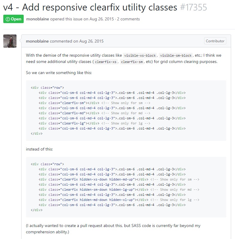 Bootstrap v4 -  Put in responsive clearfix utility classes