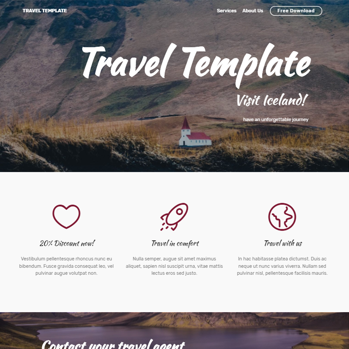 CSS3 Bootstrap Travel Templates