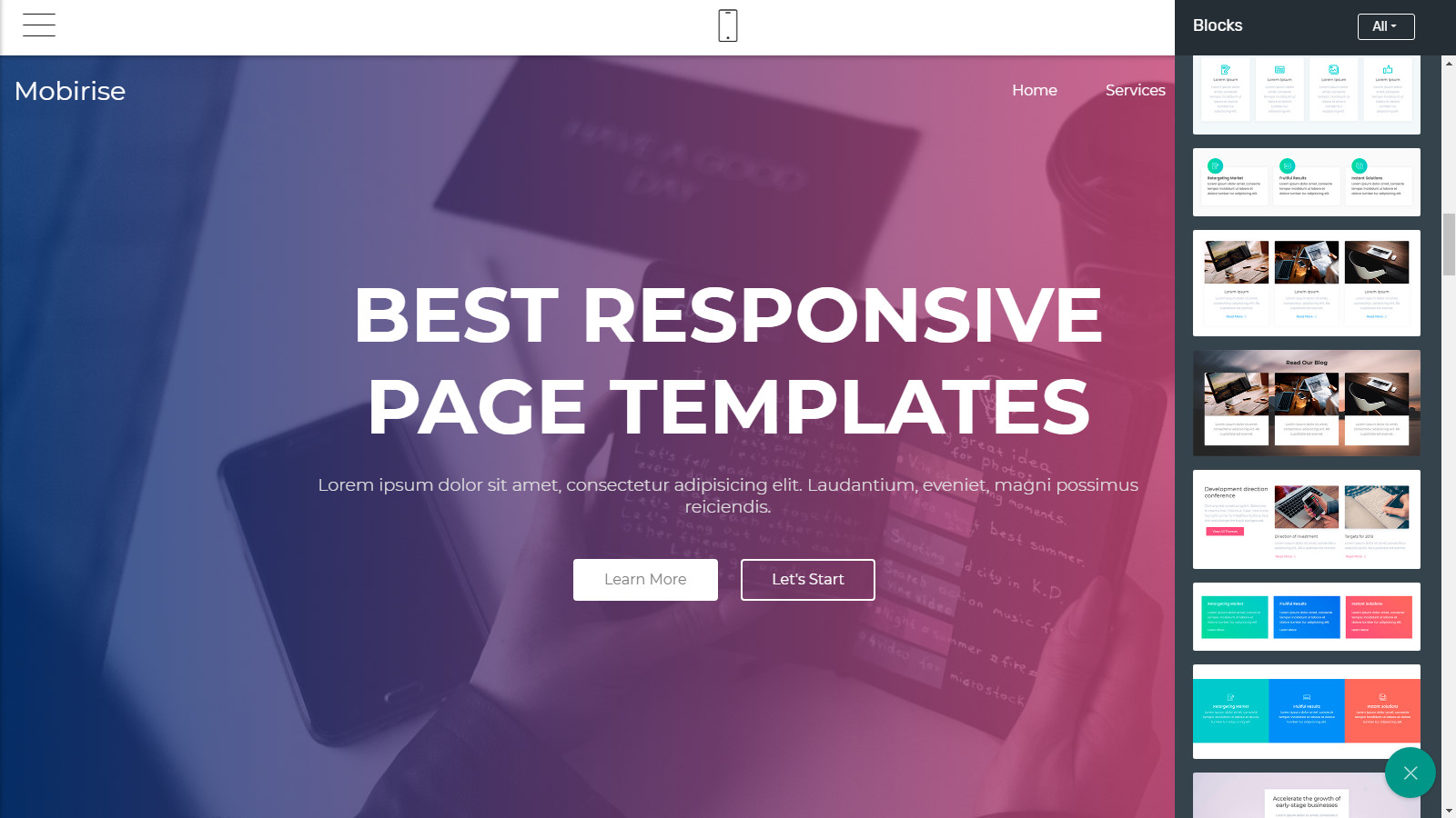 mobile-friendly page themes